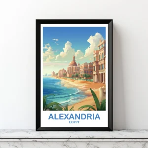 Alexandria Travel Wall Art, Egypt Skyline, Digital Alexandria Egypt Wall Art, Alexandria Travel, Africa Travel Art, Travel Art [DIGITAL DOWNLOAD ONLY]