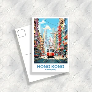 Hong Kong Travel Postcard, Hong Kong Postcard, Travel Card, Landscape Travel Postcard, Asia Travel Postcard, Asia Travel Art