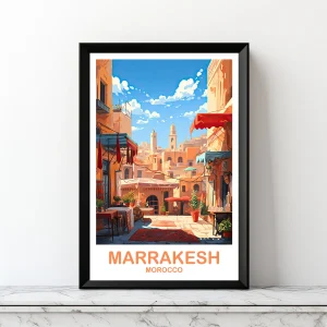 Marrakesh Travel Wall Art, Morocco Skyline, Digital Marrakesh Morocco Wall Art, Africa Travel Art, Travel Art [DIGITAL DOWNLOAD ONLY]