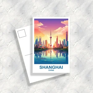 Shanghai China Travel Postcard, Shanghai Postcard, Travel Card, Travel Postcard, Asia Travel Postcard, Asia Travel Art