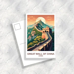 Great Wall of China Travel Postcard, China Postcard Travel Card Landscape Travel Postcard Asia Travel Postcard